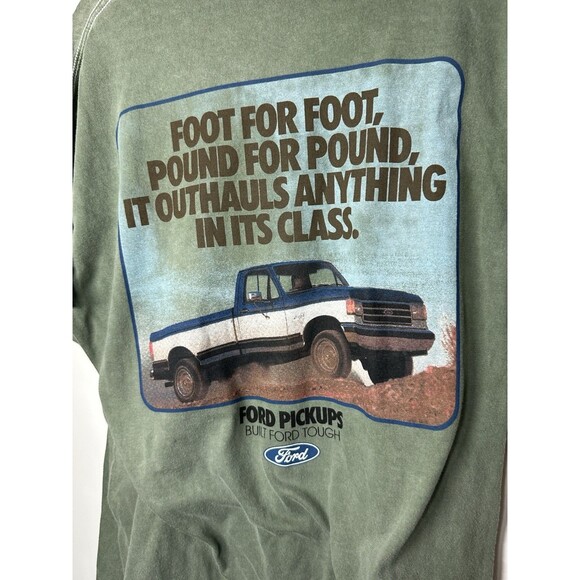 Vintage  Ford Truck T-Shirt Green Graphic Tee Built Ford Tough Pickup SIZE L NWT - Picture 1 of 5